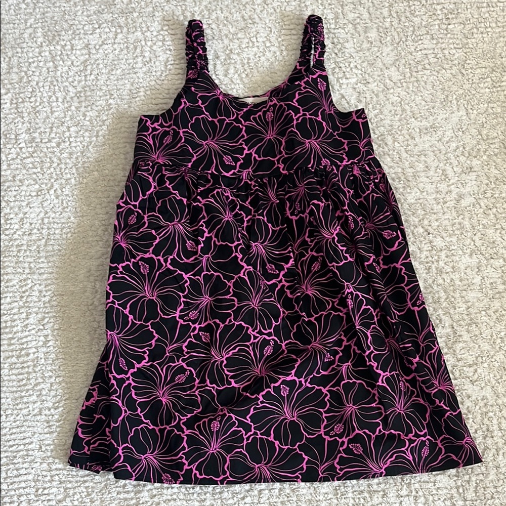 Hawaii Station Black and Pink Floral Sleeveless Dress Size 7-8